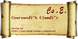 Cservenák Elemér névjegykártya